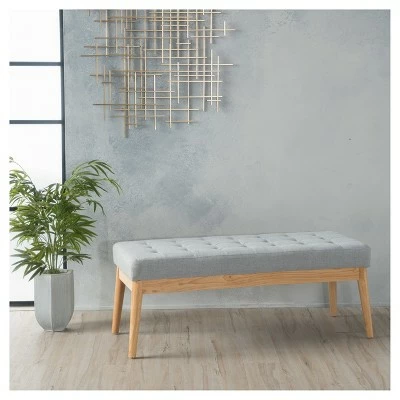 Saxon Upholstered Bench - Christopher Knight Home Green 5 Saxon Upholstered Bench - Christopher Knight Home Green - Image 3