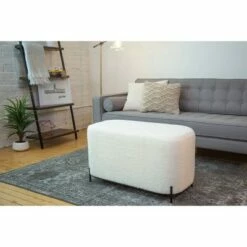 32" Modern Decorative Bench with Metal Base - WOVENBYRD Gray -Ottomans Official Shop unnamed file 1302