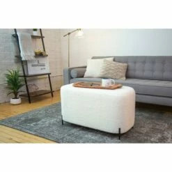 32" Modern Decorative Bench with Metal Base - WOVENBYRD Gray -Ottomans Official Shop unnamed file 1306