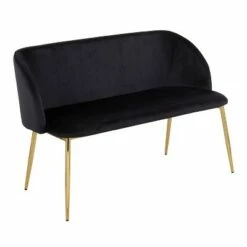 46" Fran Glam Bench - LumiSource Steel/velvet Gold/black -Ottomans Official Shop unnamed file 1352