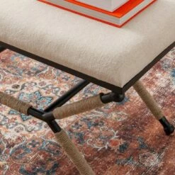 Pascoe Campaign Bench - Linon Linen -Ottomans Official Shop unnamed file 137