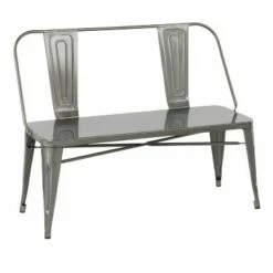 Oregon Industrial Metal Dining Entryway Bench- LumiSource Silver -Ottomans Official Shop unnamed file 1377
