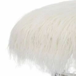 26" Faux Fur Upholstered Bench with Acrylic X Leg White - Glitzhome -Ottomans Official Shop unnamed file 1438