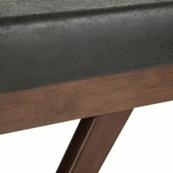 48" Nadine Mid Century Ottoman Bench Faux Air Leather - Wyndenhall Dark Gray Tweed Fabric -Ottomans Official Shop unnamed file 1454