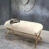 Miley White Faux Fur Bench White - Abbyson Living -Ottomans Official Shop unnamed file 1491