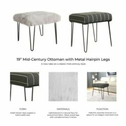 Faux Fur Gray Stool - HomePop -Ottomans Official Shop unnamed file 150