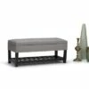 43" Riley Storage Ottoman Bench Dove Gray Linen Look Fabric - WyndenHall