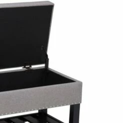 43" Riley Storage Ottoman Bench Dove Gray Linen Look Fabric - WyndenHall -Ottomans Official Shop unnamed file 1507