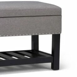 43" Riley Storage Ottoman Bench Dove Gray Linen Look Fabric - WyndenHall -Ottomans Official Shop unnamed file 1509