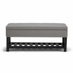 43" Riley Storage Ottoman Bench Dove Gray Linen Look Fabric - WyndenHall -Ottomans Official Shop unnamed file 1511