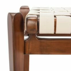 Dilan Leather Bench - Safavieh White/light Brown -Ottomans Official Shop unnamed file 1721