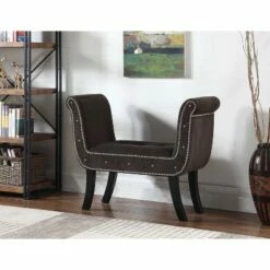 Arm Roll Bench 31.5" - Brown - Ore International