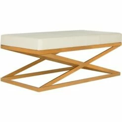 Alexes Faux Ostrich Bench - Cream/Gold - Safavieh 8 Alexes Faux Ostrich Bench - Cream/Gold - Safavieh -Ottomans Official Shop unnamed file 1762