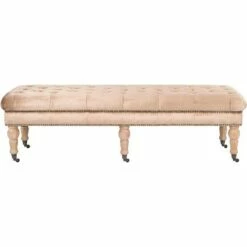 Barney Tufted Bench w/ Brass Nail Heads - Safavieh -Ottomans Official Shop unnamed file 1783