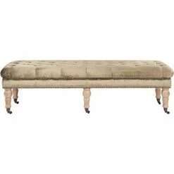 Barney Tufted Bench w/ Brass Nail Heads - Safavieh -Ottomans Official Shop unnamed file 1784