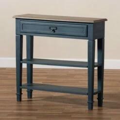 Dauphine Spruce Finished Wood Accent Console Table Blue - Baxton Studio -Ottomans Official Shop unnamed file 1804