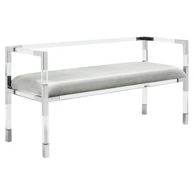 Anastasia Acrylic Bench Silver - Safavieh 5 Anastasia Acrylic Bench Silver - Safavieh - Image 3