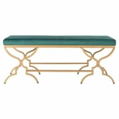 Juliet Rectangular Bench - Safavieh Emerald/gold 19 Juliet Rectangular Bench - Safavieh Emerald/gold -Ottomans Official Shop unnamed file 1942