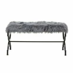 Olivia & May Contemporary Iron Bench Gray - Olivia & May -Ottomans Official Shop unnamed file 197