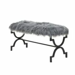 Olivia & May Contemporary Iron Bench Gray - Olivia & May -Ottomans Official Shop unnamed file 198