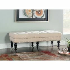 50" Isabelle Bench - Linon Pink -Ottomans Official Shop unnamed file 1984