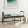 Raiden Linen Rustic Oak Bench - Safavieh Beige -Ottomans Official Shop unnamed file 2033