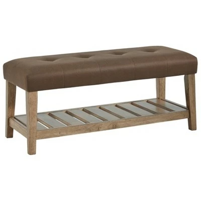 Cabellero Upholstered Accent Bench - Signature Design by Ashley Dark Brown 6 Cabellero Upholstered Accent Bench - Signature Design by Ashley Dark Brown - Image 4
