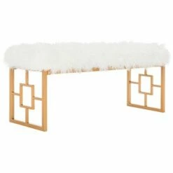 Mera Faux Lamb Bench - White - Safavieh 10 Mera Faux Lamb Bench - White - Safavieh -Ottomans Official Shop unnamed file 2100