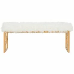 Mera Faux Lamb Bench - White - Safavieh 12 Mera Faux Lamb Bench - White - Safavieh -Ottomans Official Shop unnamed file 2102