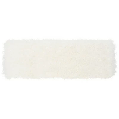 Mera Faux Lamb Bench - White - Safavieh 7 Mera Faux Lamb Bench - White - Safavieh - Image 5