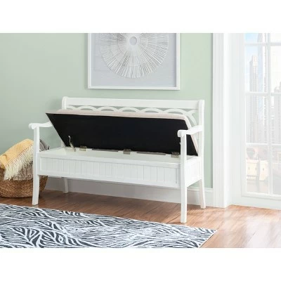 Alina Storage Bench - Powell Company White 10 Alina Storage Bench - Powell Company White - Image 8