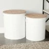 Olivia & May Set of 2 Farmhouse Metal Storage Ottoman White - Olivia & May -Ottomans Official Shop unnamed file 218