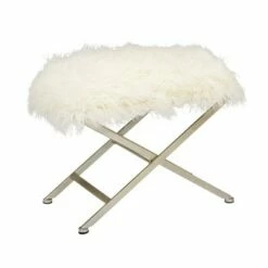 Olivia & May Modern Faux Fur Stool White - Olivia & May 7 Olivia & May Modern Faux Fur Stool White - Olivia & May -Ottomans Official Shop unnamed file 2218
