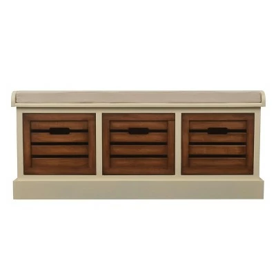 Decor Therapy Melody Three Drawer Bench with Cushion - Décor Therapy Navy 9 Decor Therapy Melody Three Drawer Bench with Cushion - Décor Therapy Navy - Image 7