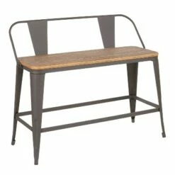 Oregon Industrial Counter Bench - LumiSource Gray -Ottomans Official Shop unnamed file 2271