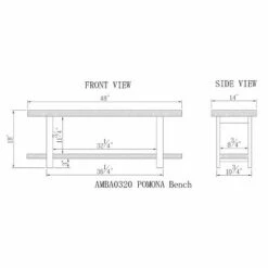 48" Pomona Solid Wood and Metal Entryway Bench Brown - Alaterre Furniture -Ottomans Official Shop unnamed file 2321