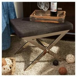 Ornelas Chrome Metal Base Stool - Inspire Q Black 12 Ornelas Chrome Metal Base Stool - Inspire Q Black -Ottomans Official Shop unnamed file 234