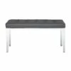 35" Studio Designs Home Lintel Tufted Bonded Leather Bench Gray -Ottomans Official Shop unnamed file 2374