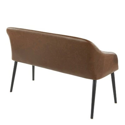 Shelton Contemporary Bench Faux Leather Black/Espresso - LumiSource 4 Shelton Contemporary Bench Faux Leather Black/Espresso - LumiSource - Image 2
