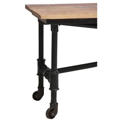 Reclaimed 71" Wood Bench with Iron Wheels - Timbergirl 5 Reclaimed 71" Wood Bench with Iron Wheels - Timbergirl - Image 3