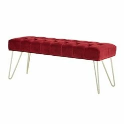 Hewett Velvet Tufted Metal Bench - Inspire Q Black -Ottomans Official Shop unnamed file 2466