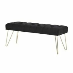 Hewett Velvet Tufted Metal Bench - Inspire Q Black -Ottomans Official Shop unnamed file 2467