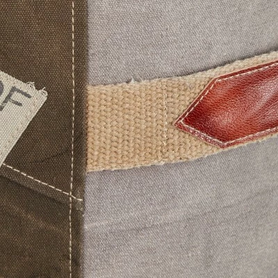 Olivia & May Canvas Pouf with Star Motif Brown - Olivia & May 7 Olivia & May Canvas Pouf with Star Motif Brown - Olivia & May - Image 5