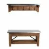 Millwork Bench with Coat Hook Shelf Wood and Zinc Metal Silver/Light Amber - Alaterre Furniture -Ottomans Official Shop unnamed file 2536