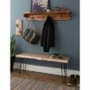 48" Hairpin Live Edge Wood Bench with Coat Hook Shelf Set Natural - Alaterre Furniture -Ottomans Official Shop unnamed file 2544