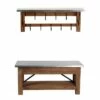 Alaterre Furniture Millwork Bench with Open Coat Hook Shelf Wood and Zinc Metal Silver/Light Amber - Alaterre -Ottomans Official Shop unnamed file 2548