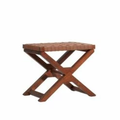 Woven Faux Leather Stool - Olivia & May Black -Ottomans Official Shop unnamed file 259