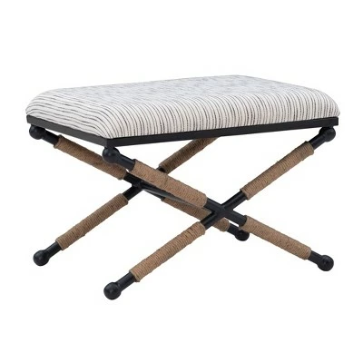 Ashburn Campaign Accent Stool - Linon Buff Beige 11 Ashburn Campaign Accent Stool - Linon Buff Beige - Image 9