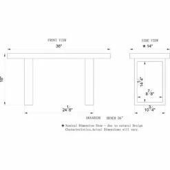 Alaterre Furniture Alpine Natural Brown Live Edge Bench with Coat Hook Set Metal And Wood -Ottomans Official Shop unnamed file 2600