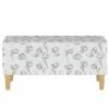Storage Bench Contoured Tulips White - Skyline Furniture